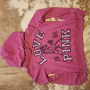 Y2k PINK VS Mustangs Pull Over Front Pocket Hoodie. Size: L